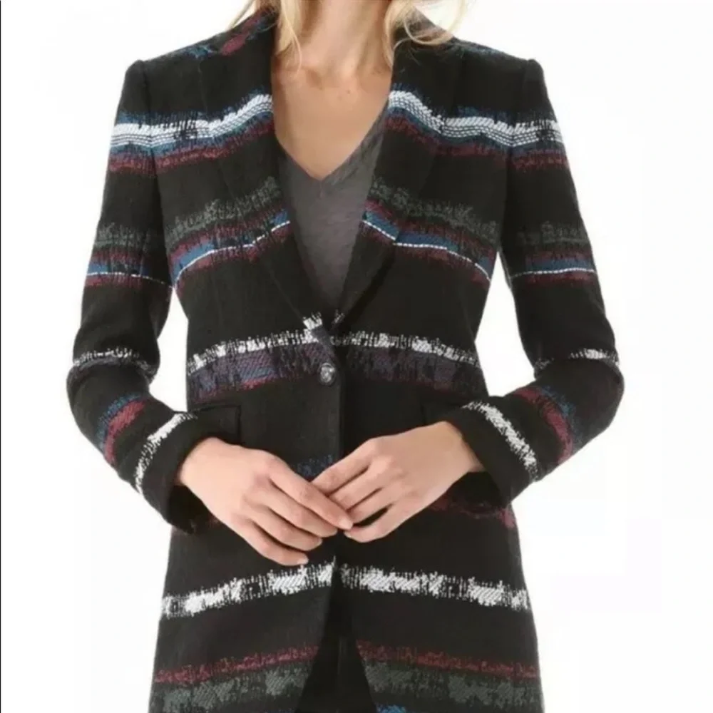$650 - Rag & Bone Mohair Blend Striped Jacket Blazer - XS - Picture 3 of 9